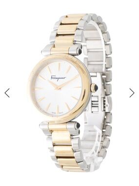Salvatore Ferragamo Two-Tone Gold and Silver Bracelet Watch